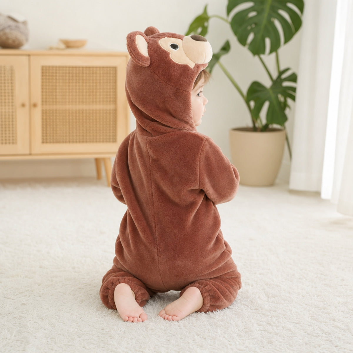 Back view of the brown squirrel costume hood
